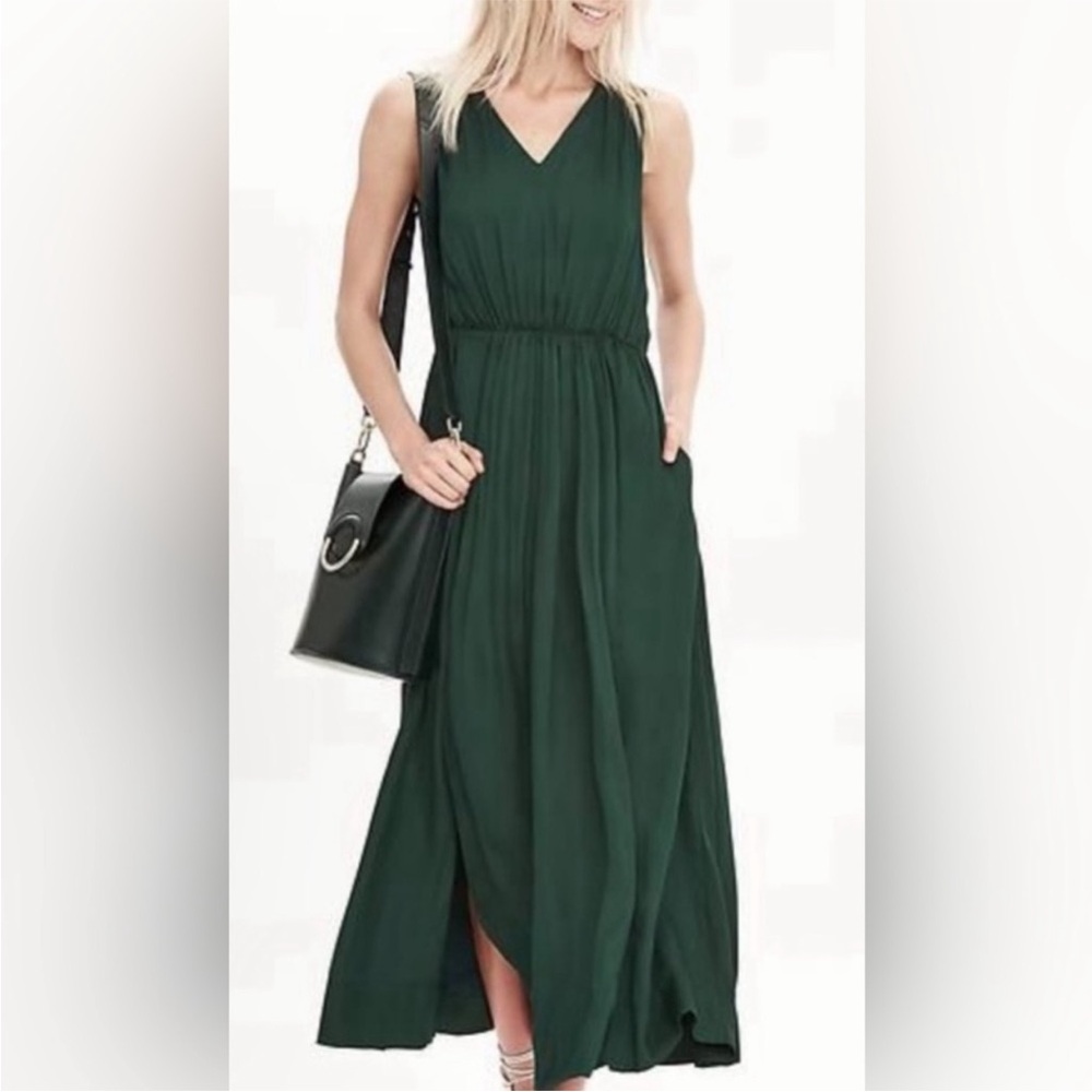 Banana Republic Hunter Green Dress Size 10